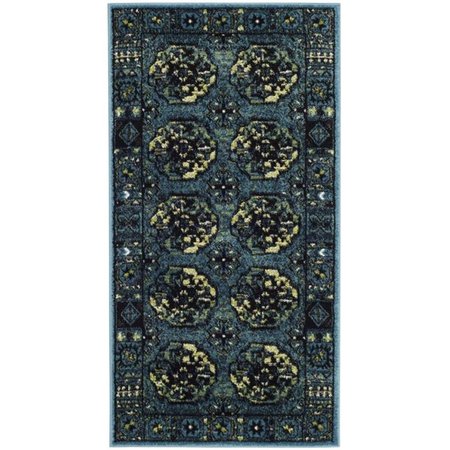 FLOWERS FIRST 2 ft. 7 in. x 5 ft. Vintage Hamadan Power Loomed Area Rug, Blue & Multi Color - Small Rectangle FL1889506